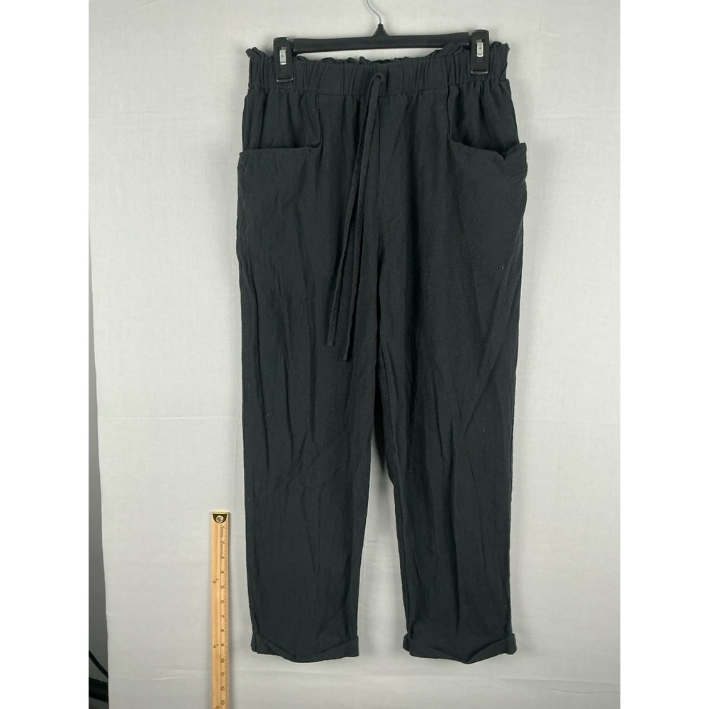 Shein Womens Pants Size L Black Drawstring Elastic Waist Relaxed